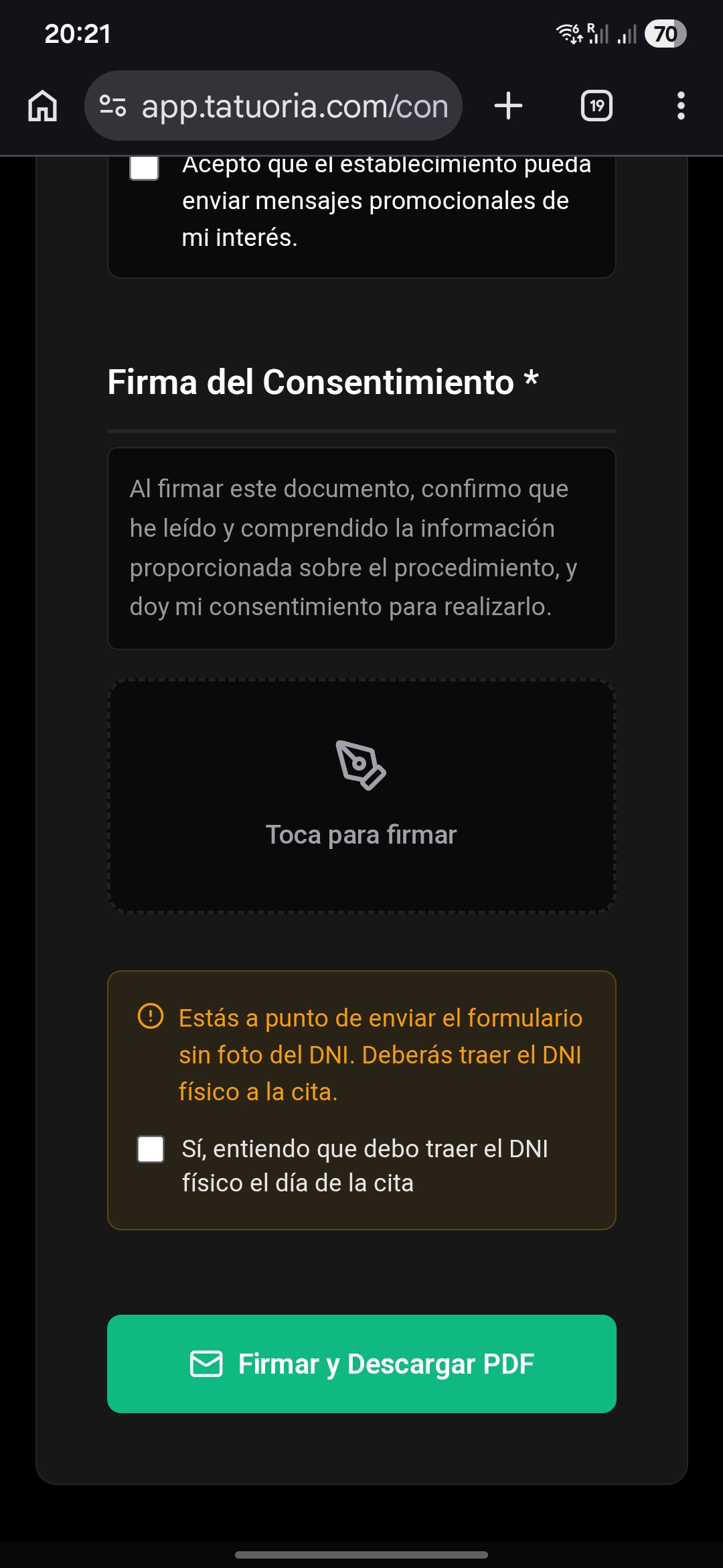 Firma consentimiento